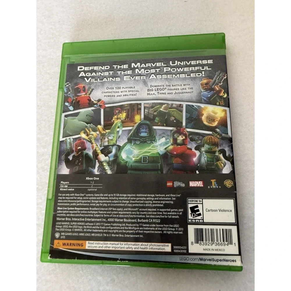 LEGO Marvel Super Heroes Xbox One Complete Case Artwork Tested